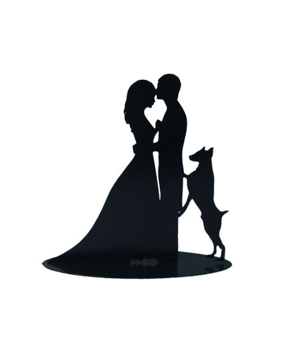 Figura pastel metálica perro