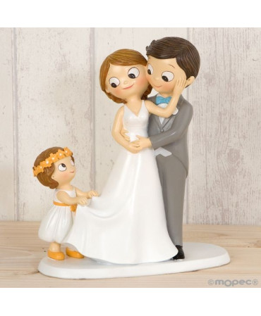 Figura pastel Pop & Fun novios con niña