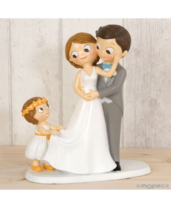 Figura pastel Pop & Fun novios con niña
