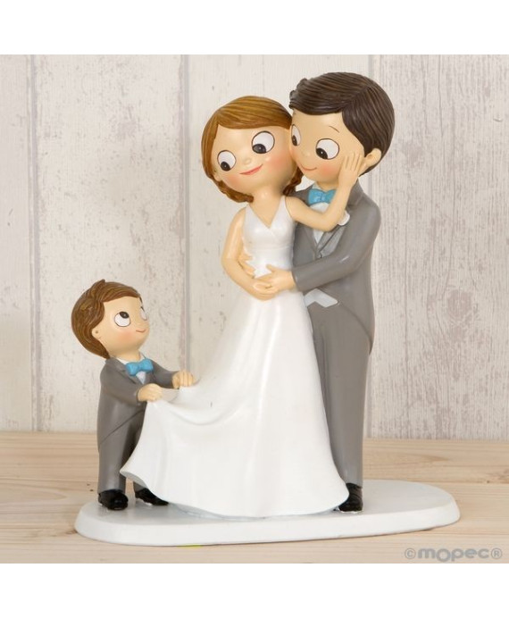 Figura pastel Pop & Fun novios con niño
