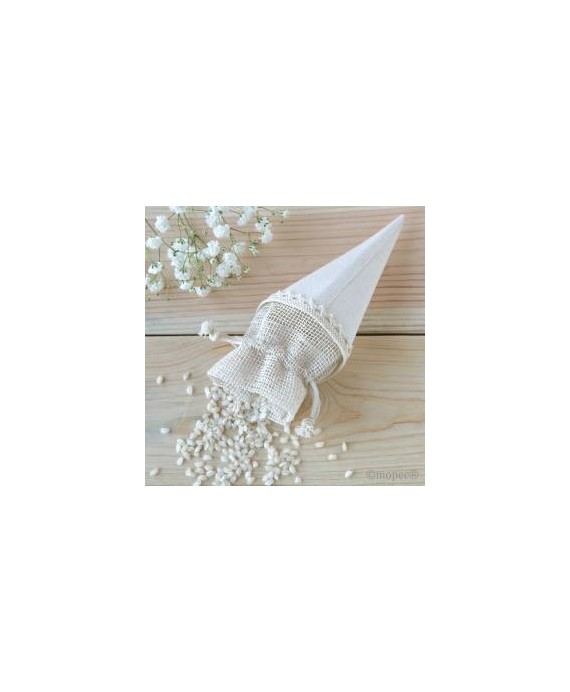 Cono Bolsa Marfil 🎀 | Elegancia para tus Detalles