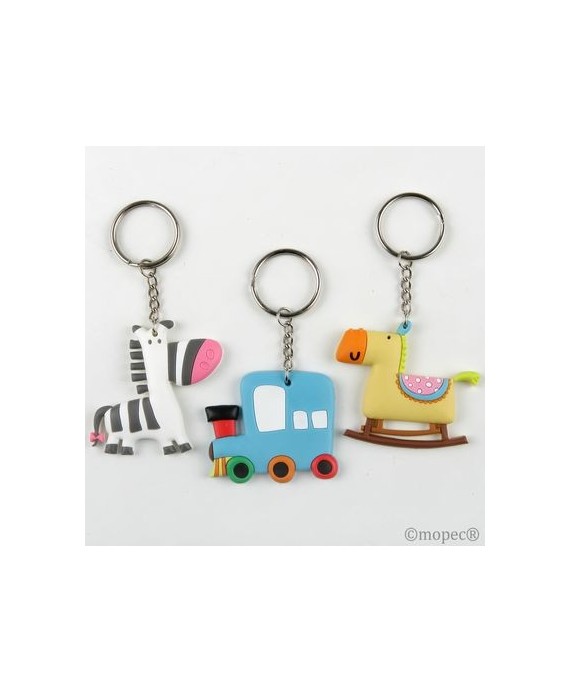 Llavero tren cebra caballo