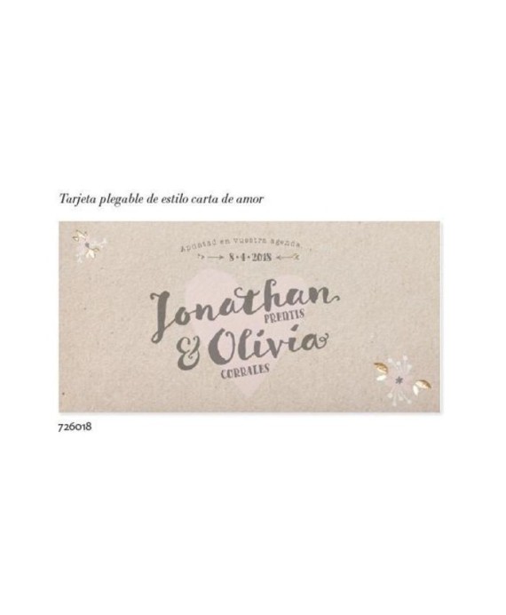 Invitación de boda carta de amor