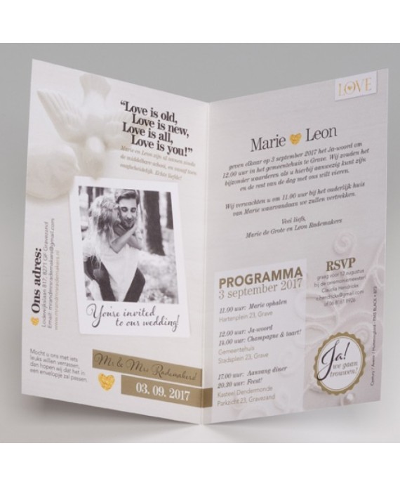 Invitación de boda revista LOVE