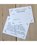 Tarjeta deseos para los novios