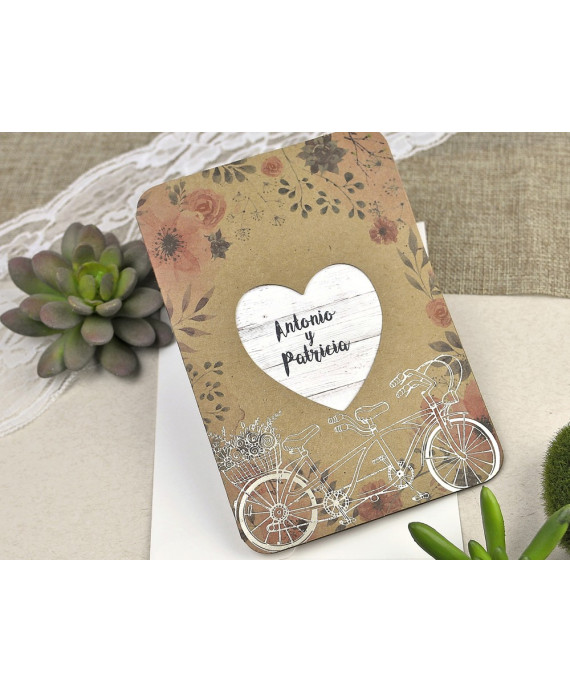 Invitación de boda pasaporte corazón