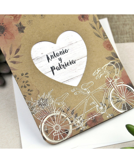 Invitación de boda pasaporte corazón