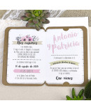 Invitación de boda pasaporte corazón