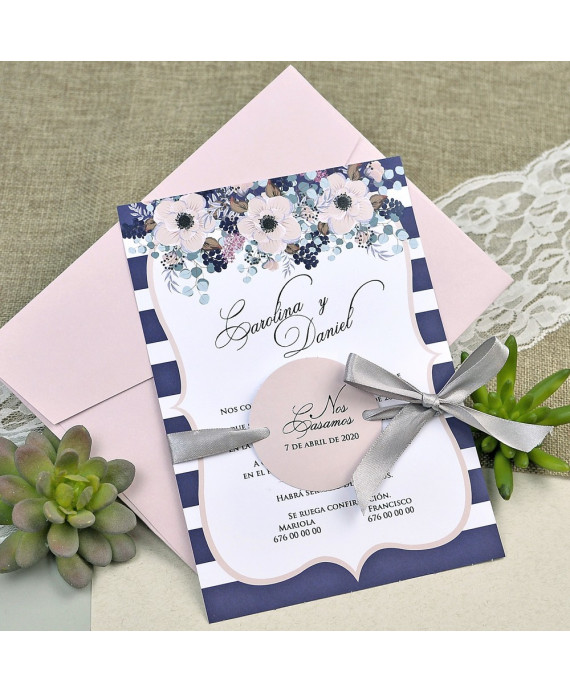 Invitación de boda pasaporte corazón