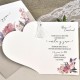 Invitación de boda corazón flores