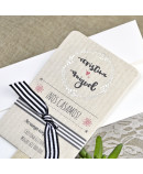 Invitación de boda corazón flores