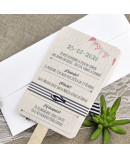 Invitación de boda corazón flores