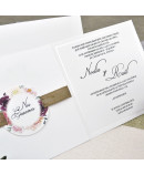 Invitacion de boda lazo flores
