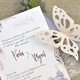 Invitacion de boda mariposa flores
