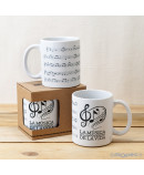 Taza cerámica Partitura musical en caja regalo