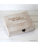 Cofre Madera Personalizado "Toda Historia de Amor..."
