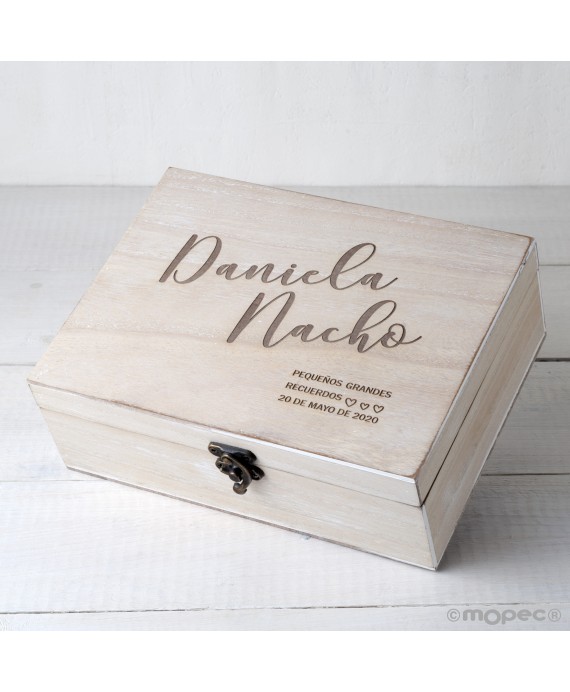Cofre Madera 23x17cm personaliz. P.G. Recuerdos