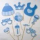 Set de postizos infantil en color azul, 10 piezas