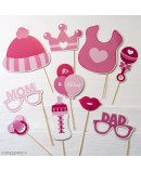 Set de postizos infantil en color rosa, 10 piezas