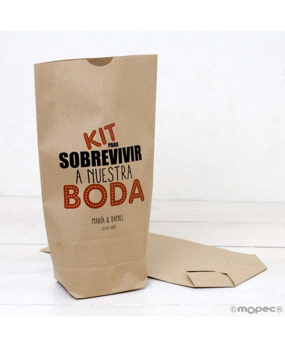Bolsa Kraft Kit para Boda, Rojo