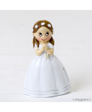 Imán niña Comunión vestido largo y corona flores