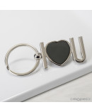 Llavero metálico Letras I Love U y corazón