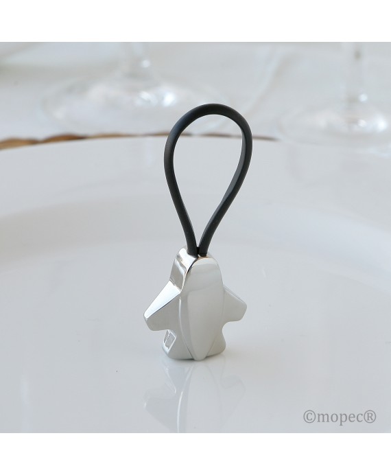 Llavero metálico avión correa negra