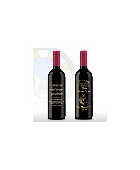 Vino Decorada Comunión 375ml Cáliz Dorado