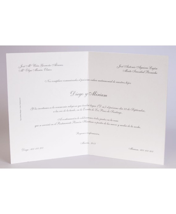 Invitacion de boda Blanco