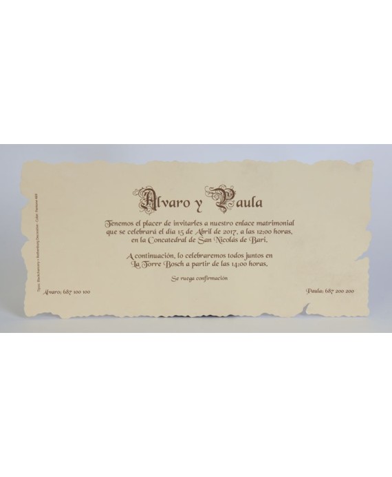 Invitacion de boda Bart