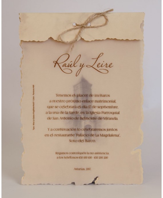Invitacion de boda Batán