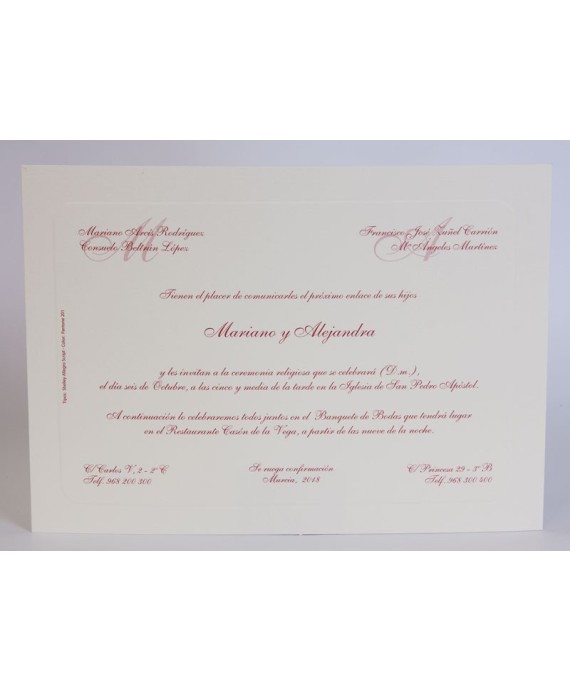 Invitacion de boda Aparejo