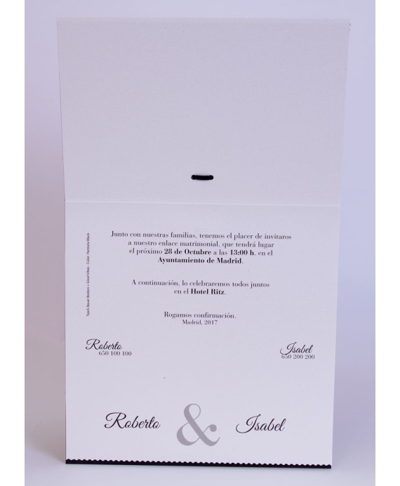 Invitacion de boda Kent