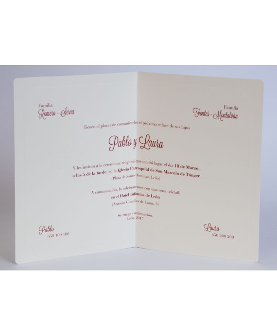 Invitacion de boda Nilo