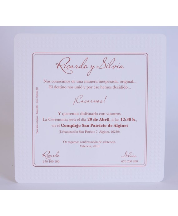 Invitacion de boda Rex