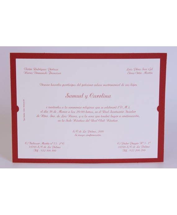 Invitacion de boda Tass