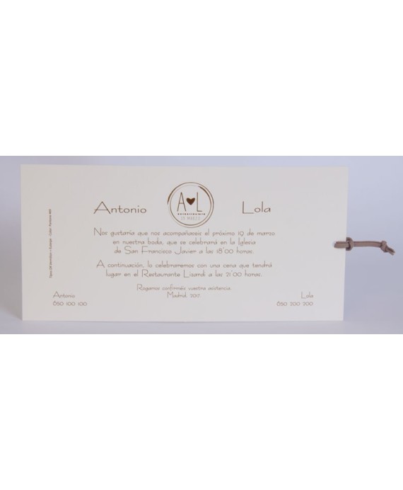 Invitacion de boda Vico