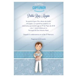 Invitación de comunión niño libro