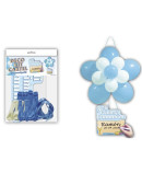 Deco kit flor + cartel comunión azul