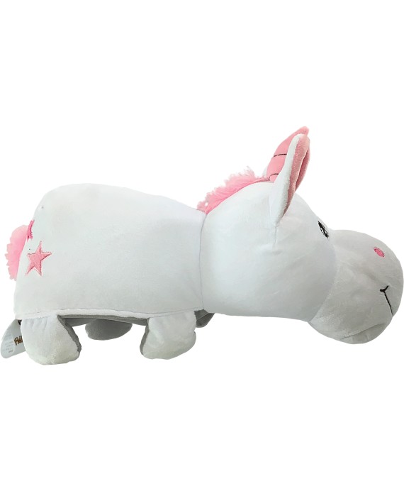 Peluche reversible 2 en 1 uni-hipo - 43 cm