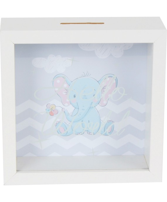 Hucha de madera elefante