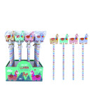 Lote 24 lápices de madera con borrador llamas