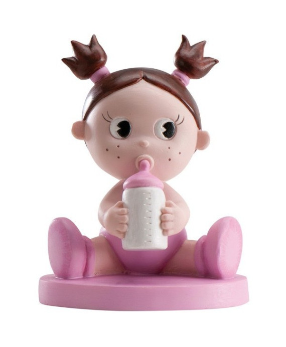 Figura de tarta bautizo biberón niño