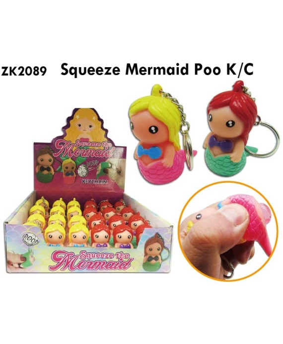 Llavero para apretar caca sirenita