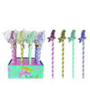 Lote 24 lápices + borrador purpurina sirenita