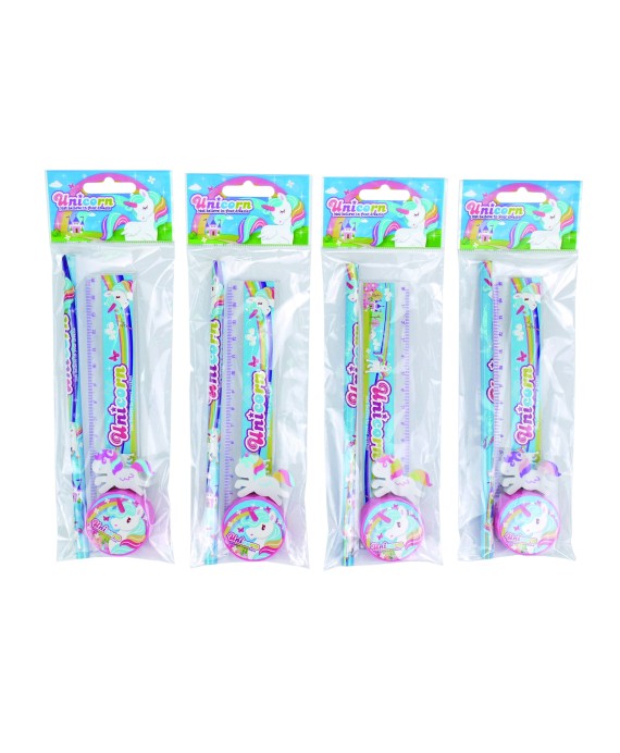 Set 4 pcs papelería unicornio de regalo