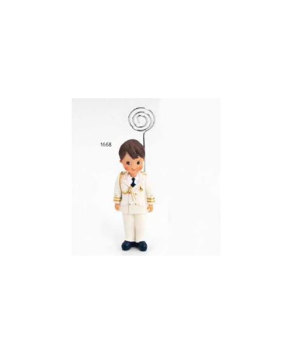 Niño comunión almirante casaca blanca sujeta-tarjetas