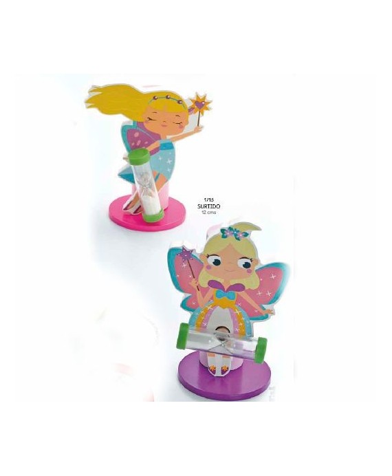 Porta-Cepillos Madera Hada Reloj de Arena