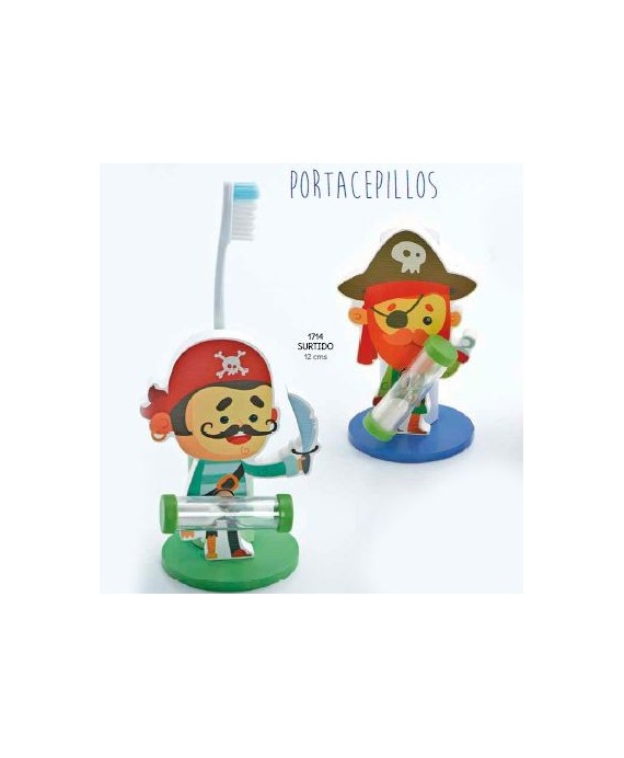 Porta-Cepillos Madera Pirata Reloj de Arena