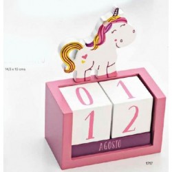 Calendario perpetuo madera unicornio